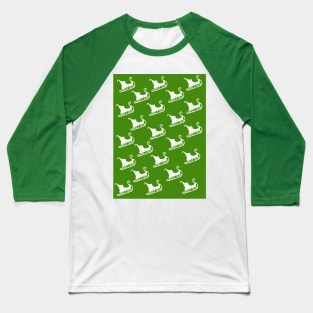 Santa's sleigh green christmas random pattern Baseball T-Shirt